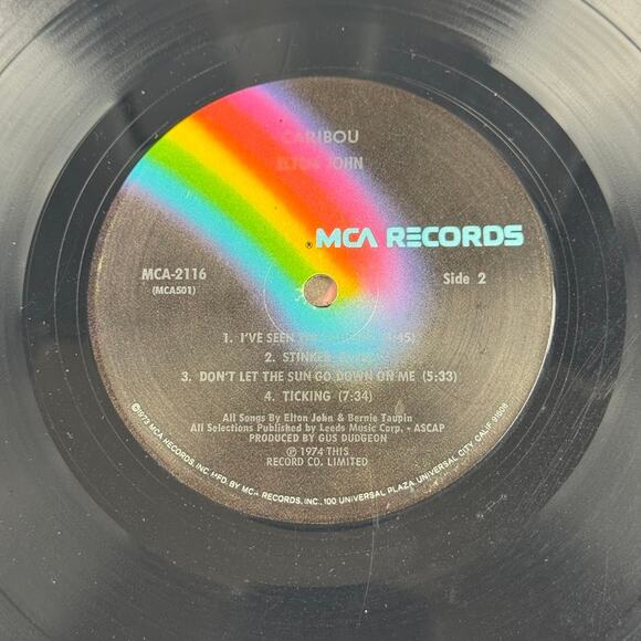 Elton John Caribou Vinyl LP 1974 MCA Records MCA-2116 - Picture 5 of 8